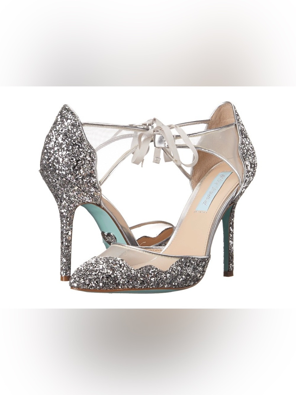 Blue by Betsey Johnson Stela Silver Glitter Pumps